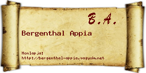 Bergenthal Appia névjegykártya